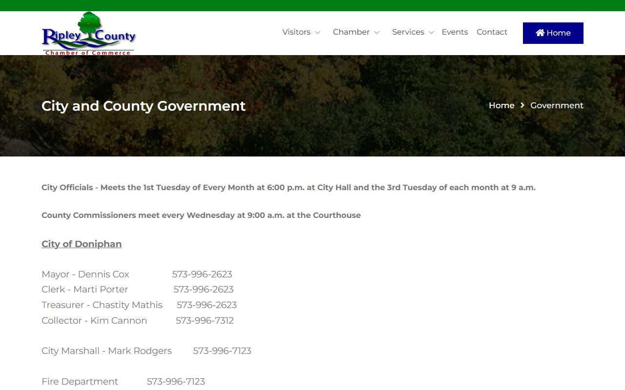 Ripley County court records local government contacts